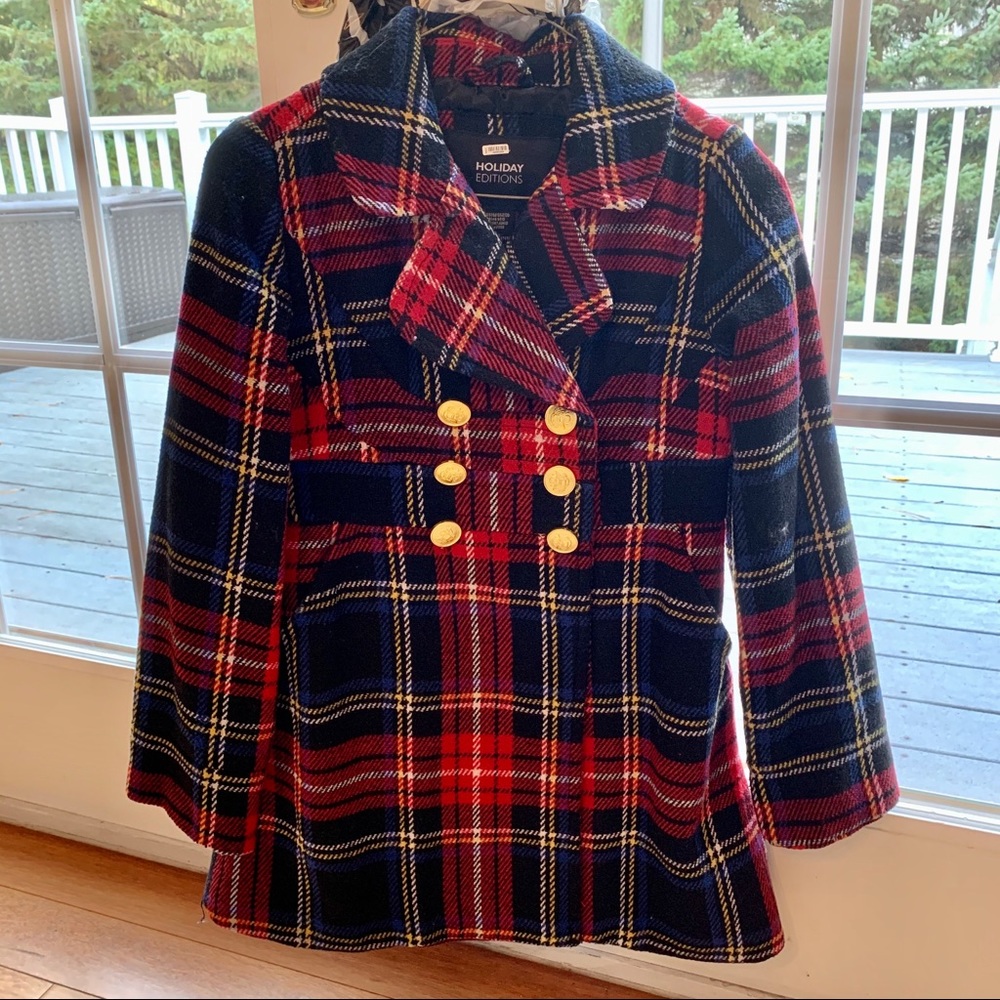 Beautiful Red Tartan Plaid Dress Holiday Coat